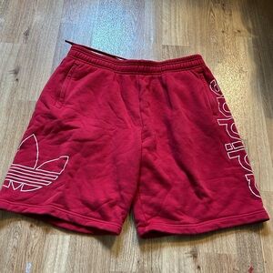 Adidas Red Athletic Shorts with Elastic Waistband